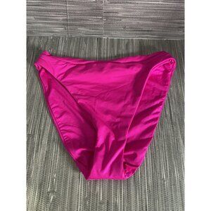 Becca Women's‎ Bikini Swim Bottom Pink High Waist Stretch Laser Cut M New